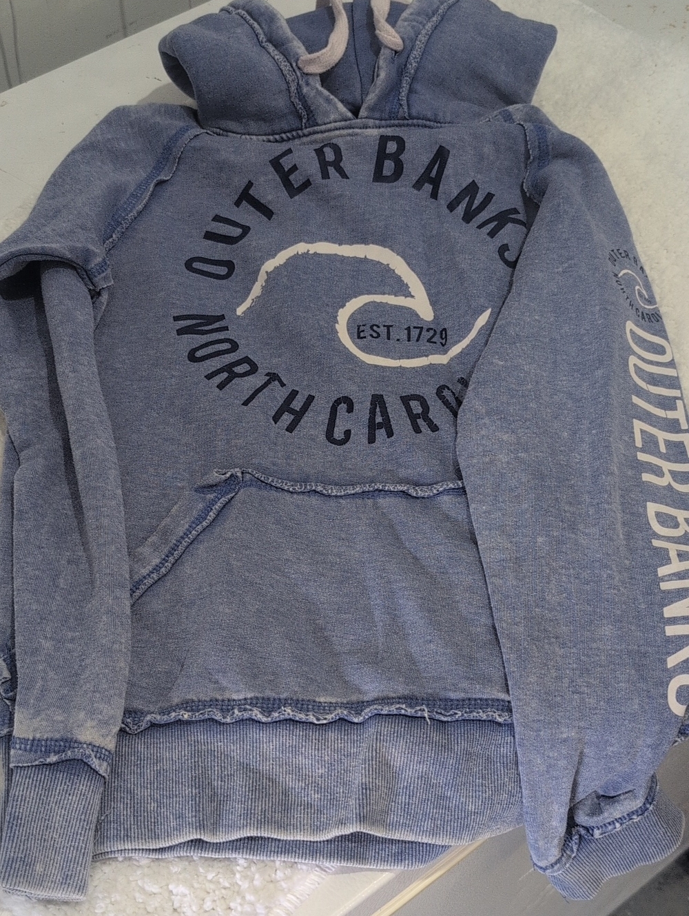 Outer Banks North Carolina Kids Pullover Hoodie - Faded Blue